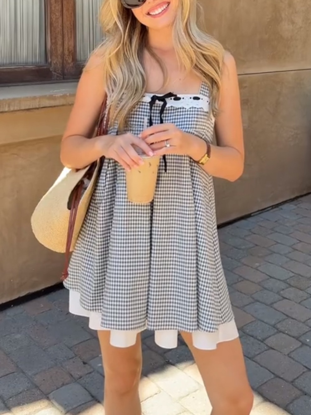 Reformation Shai Gingham Mini Dress